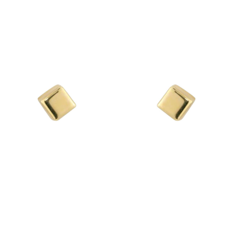 9ct Small Yellow Gold Cube Stud Earrings