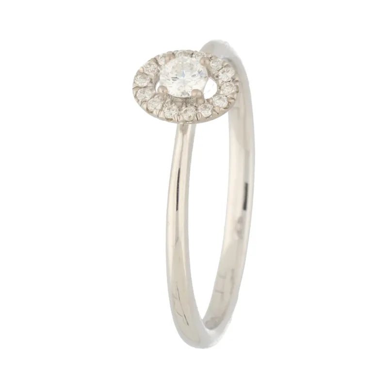 9ct White Gold 0.15ct Diamond Oval Halo Ring272171