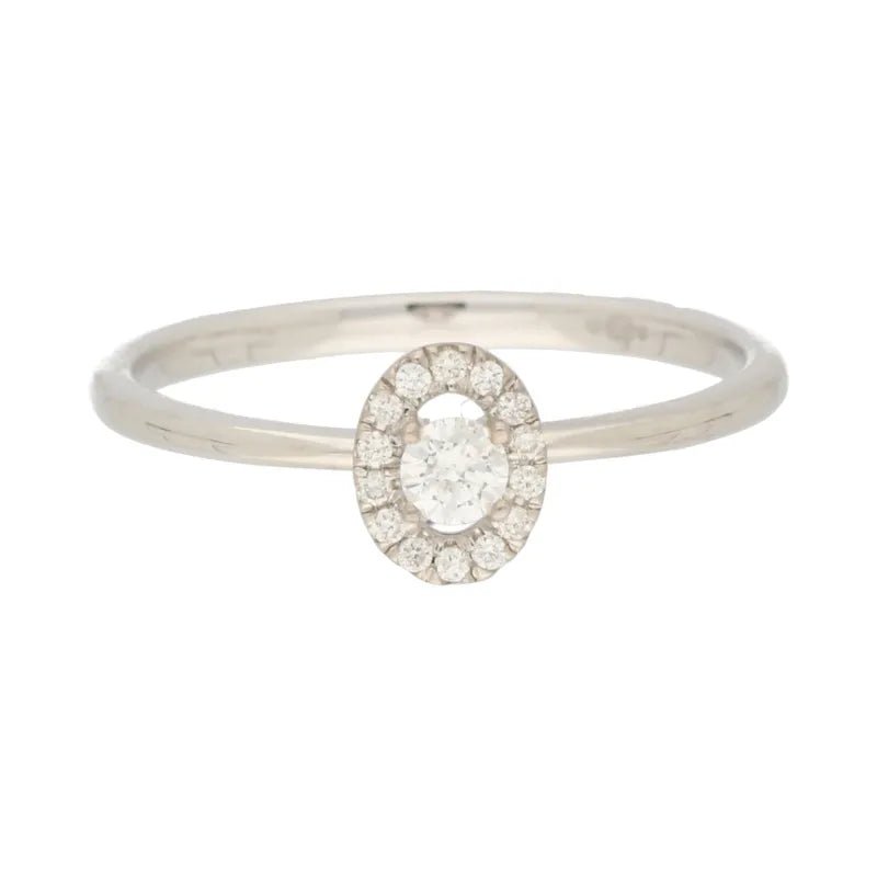 9ct White Gold 0.15ct Diamond Oval Halo Ring272171