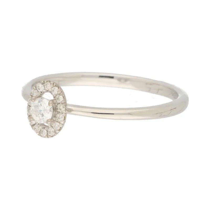 9ct White Gold 0.15ct Diamond Oval Halo Ring272171