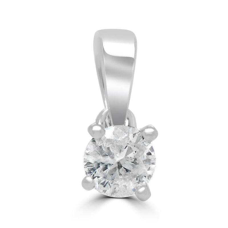 9ct White Gold 0.25ct Diamond 4 Claw Single Stone PendantWWW1695P