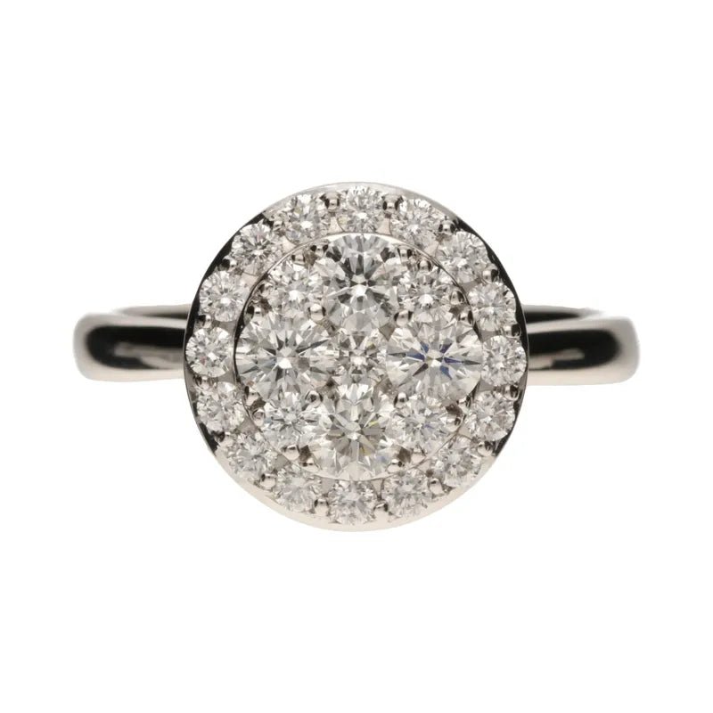 9ct White Gold 1ct Diamond Cluster Ring258737