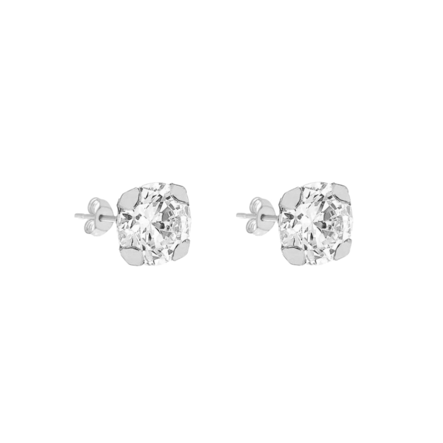 9ct White Gold 3mm Round CZ Stud Earrings