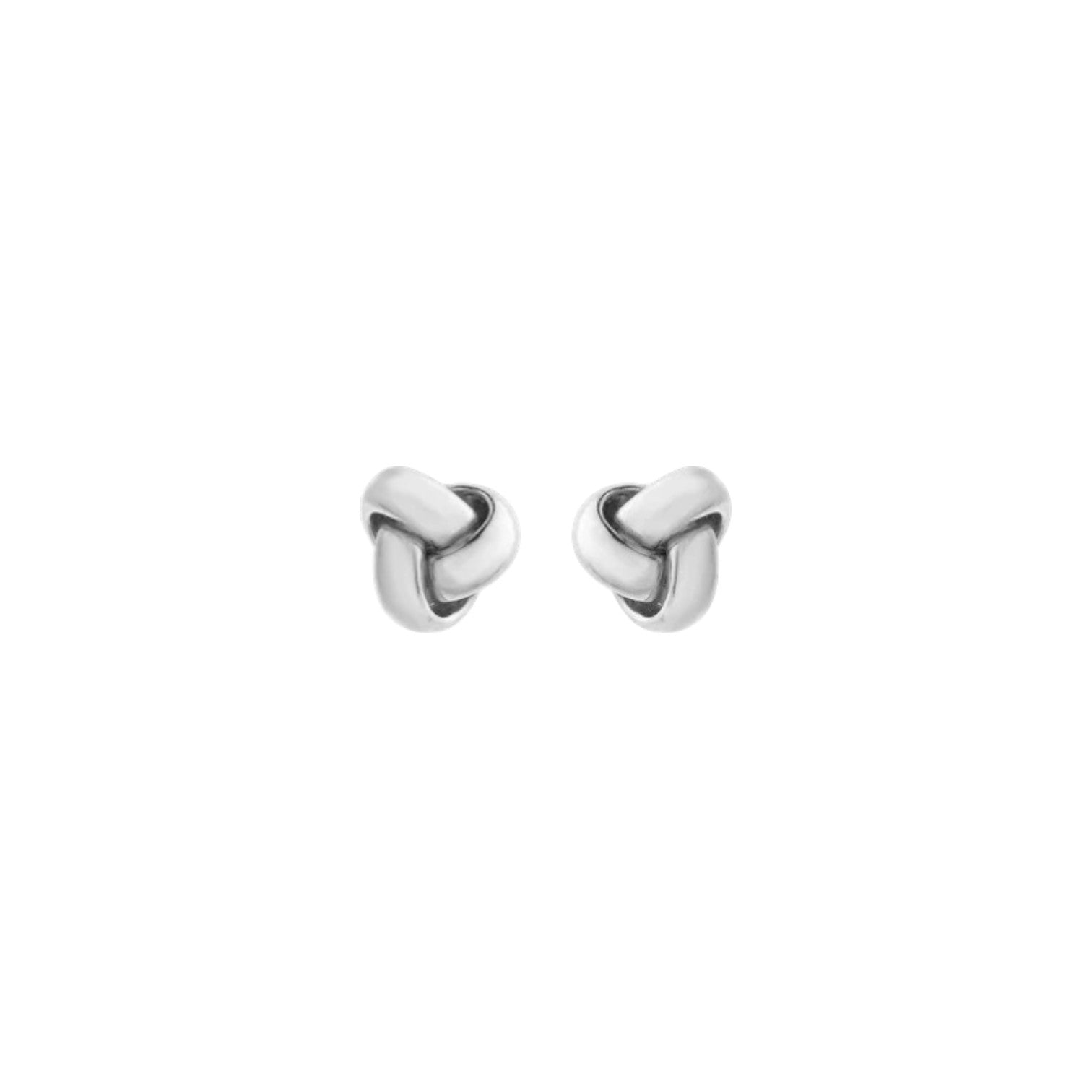 9ct White Gold 6mm Triple Knot Stud Earrings