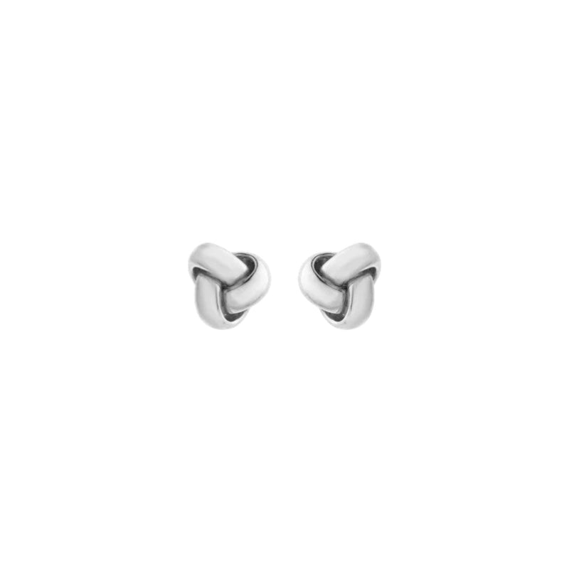 9ct White Gold 6mm Triple Knot Stud Earrings