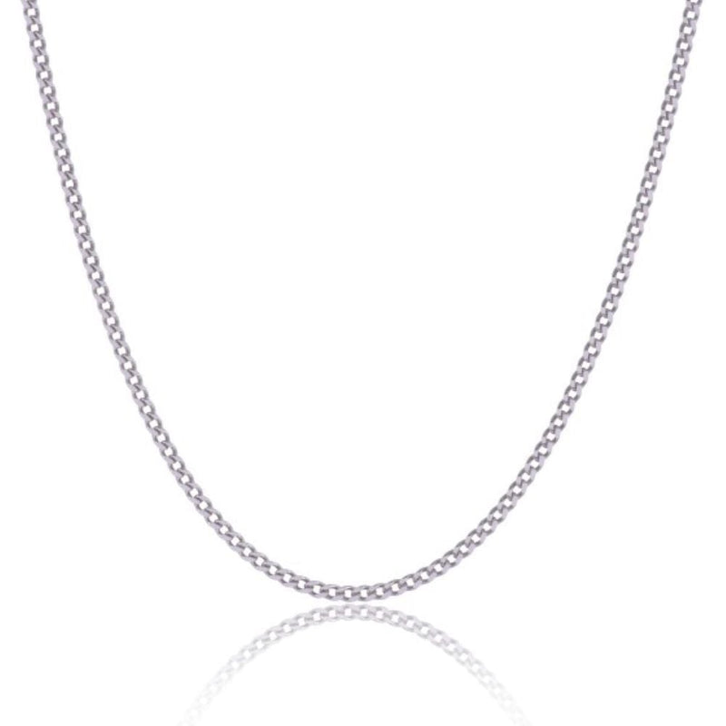 9ct White Gold Diamond Cut Curb Chain