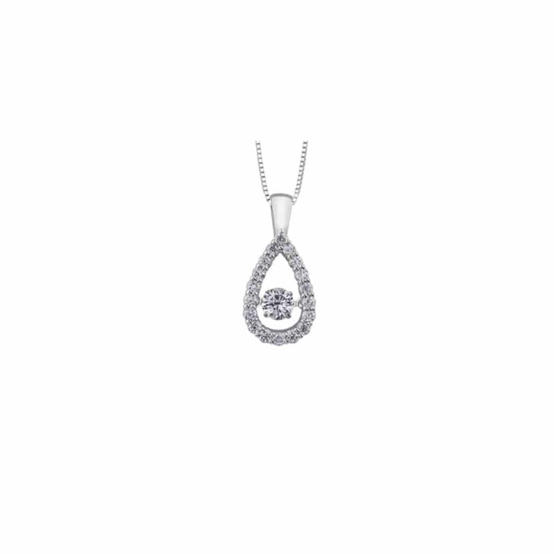 9ct White Gold Open Diamond Teardrop Pendant 0.5ct