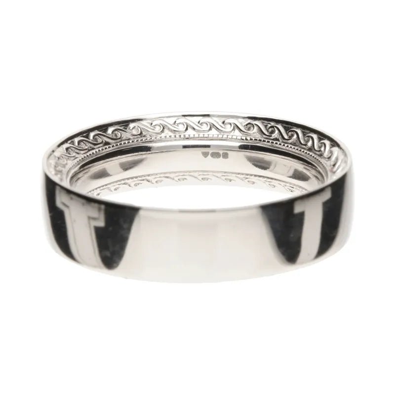 9ct White Gold Polished Inner Scrolling Wedding Ring264129