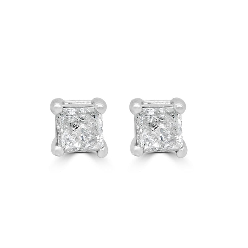 9ct White Gold Round Brilliant Cut Diamond 0.34ct Gallery Stud EarringsWWW1527