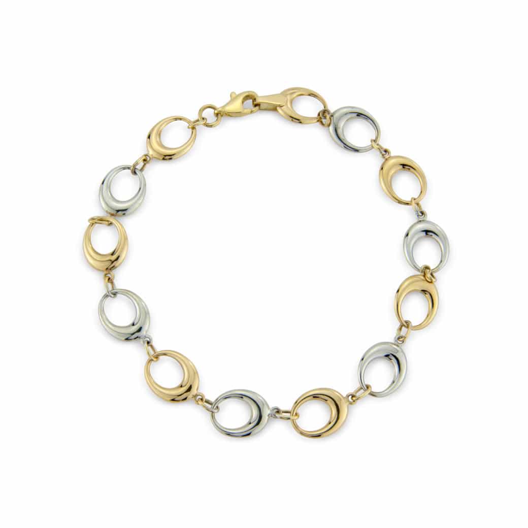 9ct Yellow And White Gold Bracelet