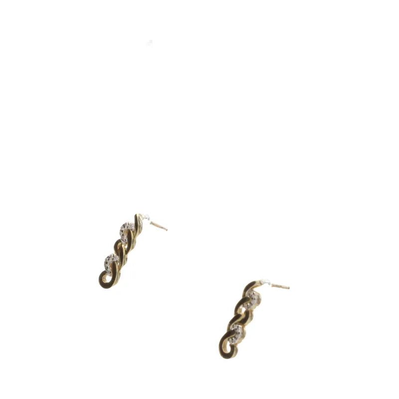 9ct Yellow Gold 0.05ct Diamond Chain Link Stud Earrings274817