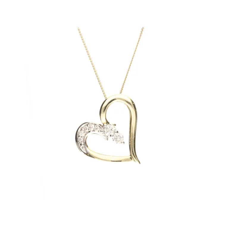 9ct Yellow Gold 0.15ct Diamond Heart Pendant274844