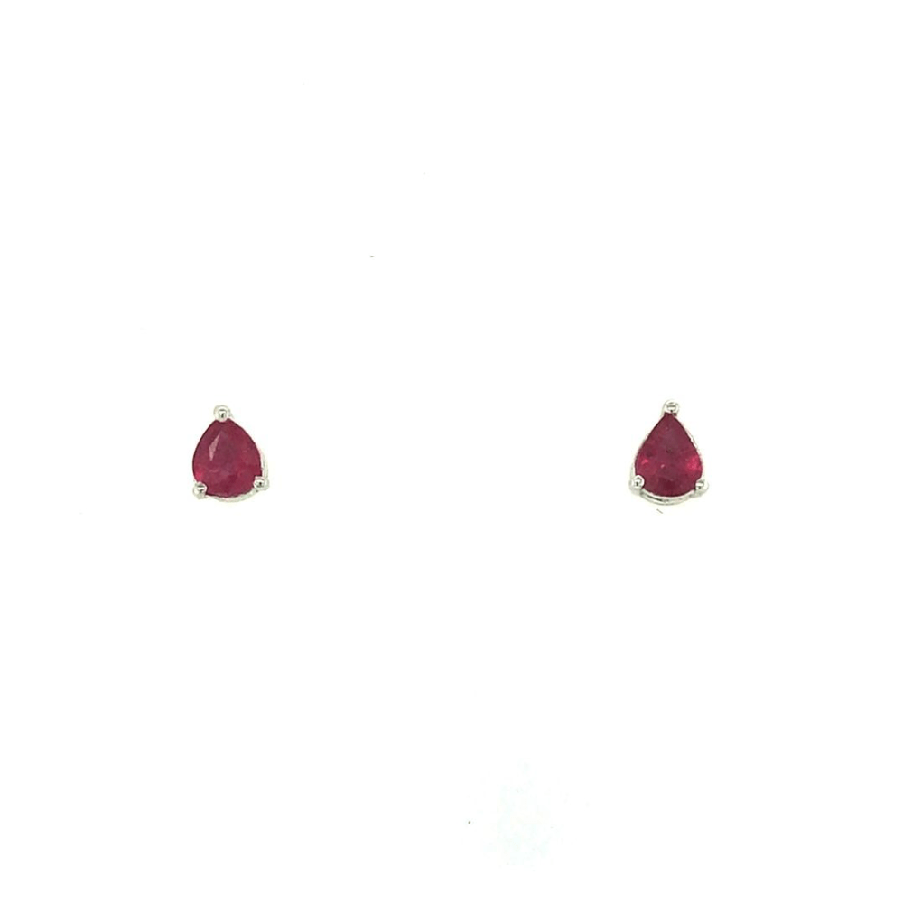 9ct Yellow Gold 0.61ct Pear Cut Ruby Stud Earrings