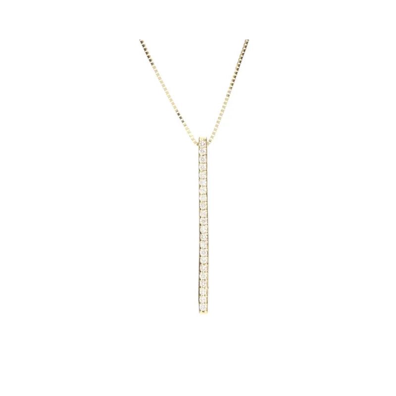 9ct Yellow Gold 0.90ct Diamond Bar Pendant274842