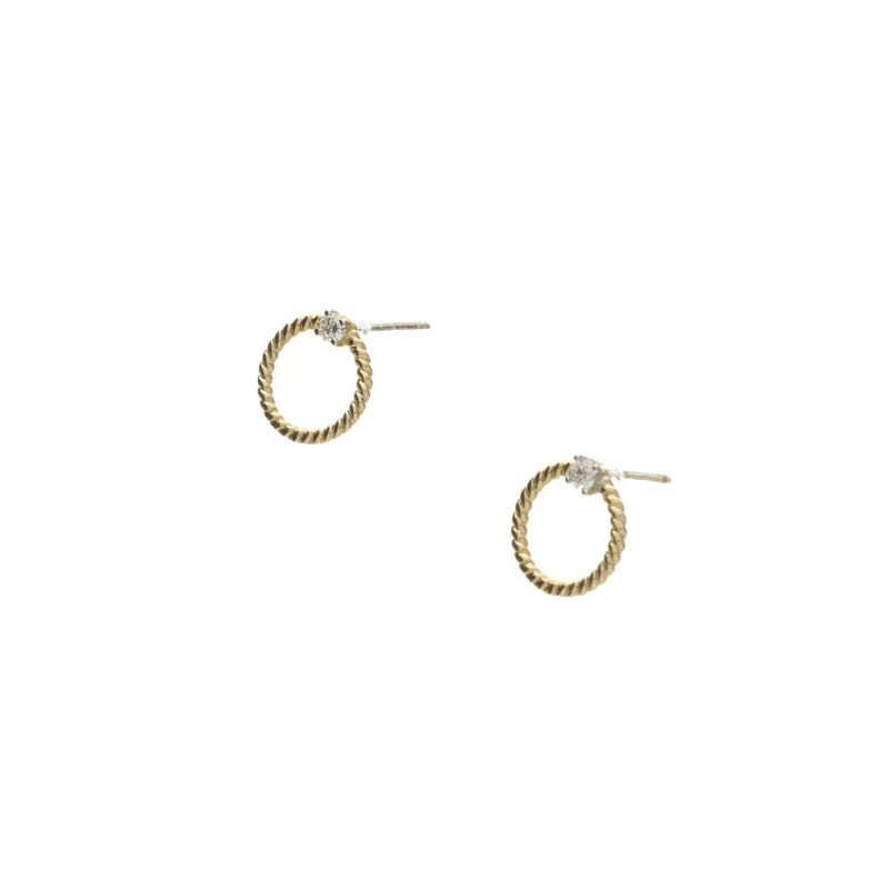 9ct Yellow Gold 0.90ct Diamond Circle Stud Earrings274818