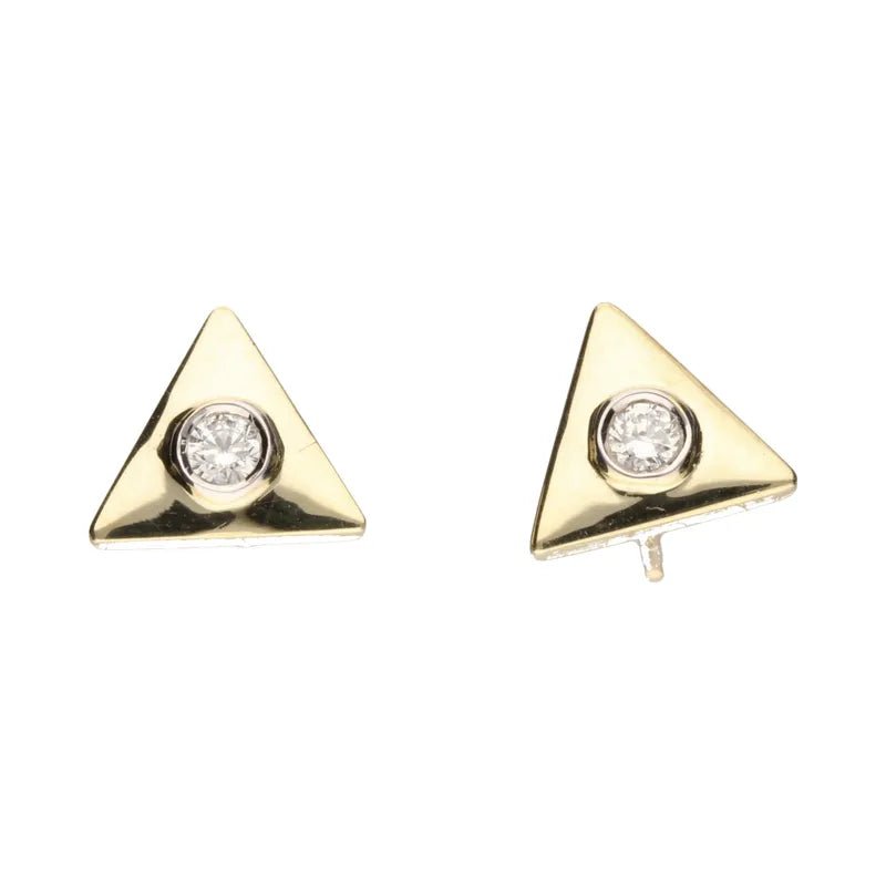 9ct Yellow Gold 0.90ct Diamond Triangular Stud Earrings274821