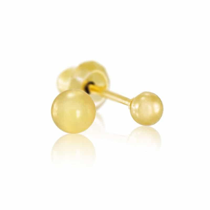 9ct Yellow Gold 3mm Ball Stud Earrings