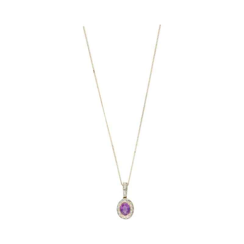 9ct Yellow Gold Amethyst Oval Pendant256862