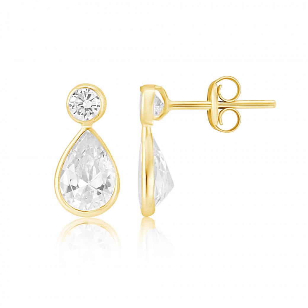 9ct Yellow Gold Cubic Zirconia Earrings