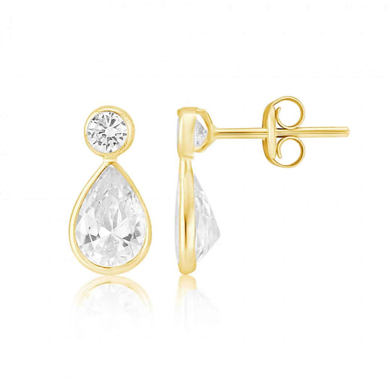 9ct Yellow Gold Cubic Zirconia Earrings