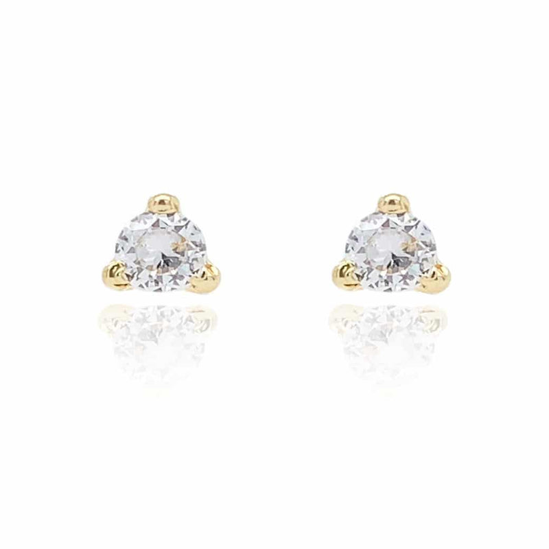 9ct Yellow Gold Cubic Zirconia Trilliant Earrings