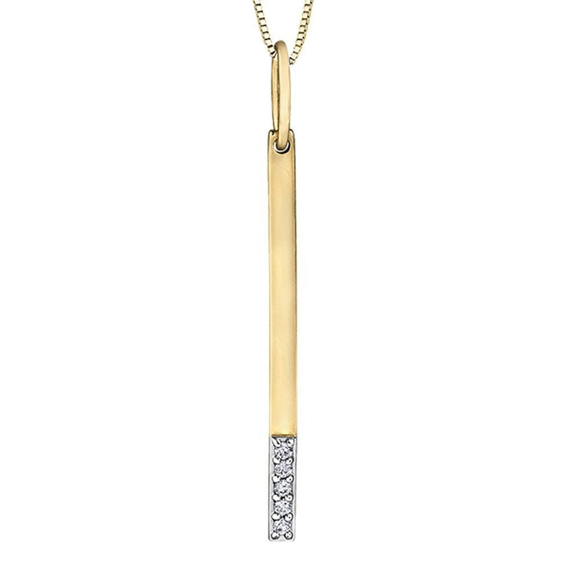 9ct Yellow Gold & Diamond Bar Pendant 0.10ct69807-P3460/10C-10