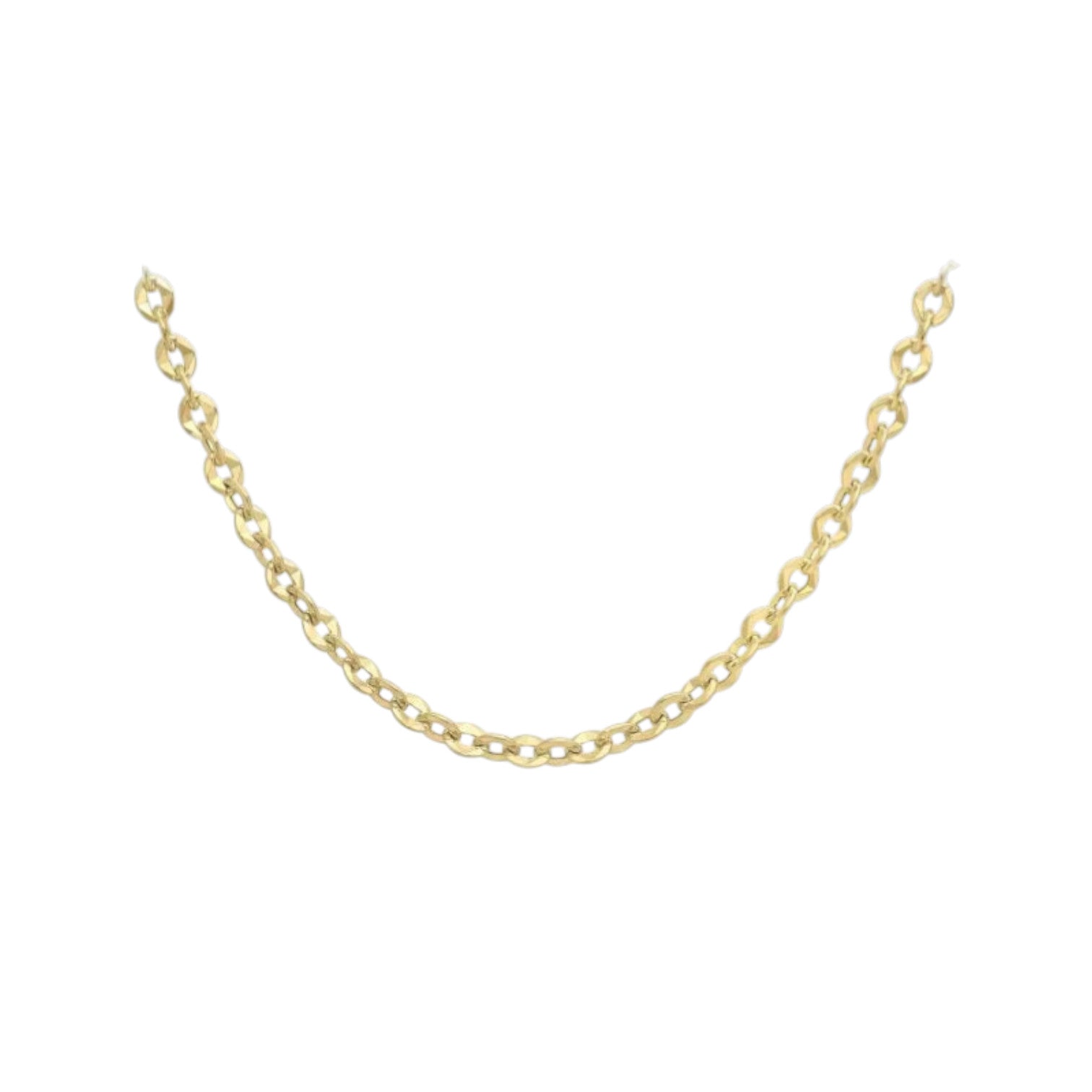 9ct Yellow Gold Diamond Cut Trace Chain