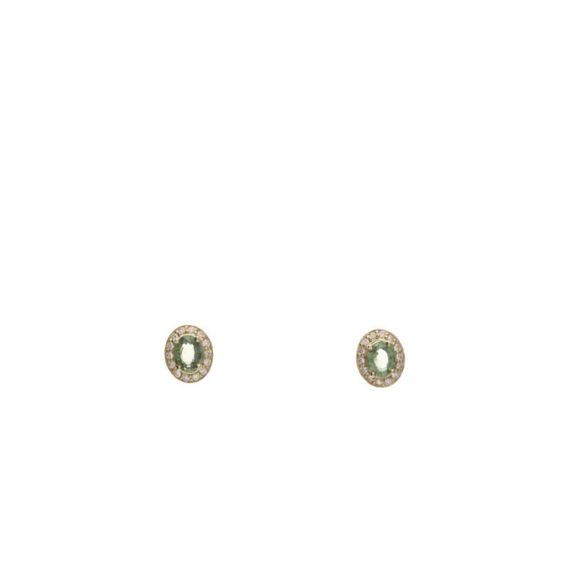 9ct Yellow Gold Green Sapphire & Diamond Earrings274830