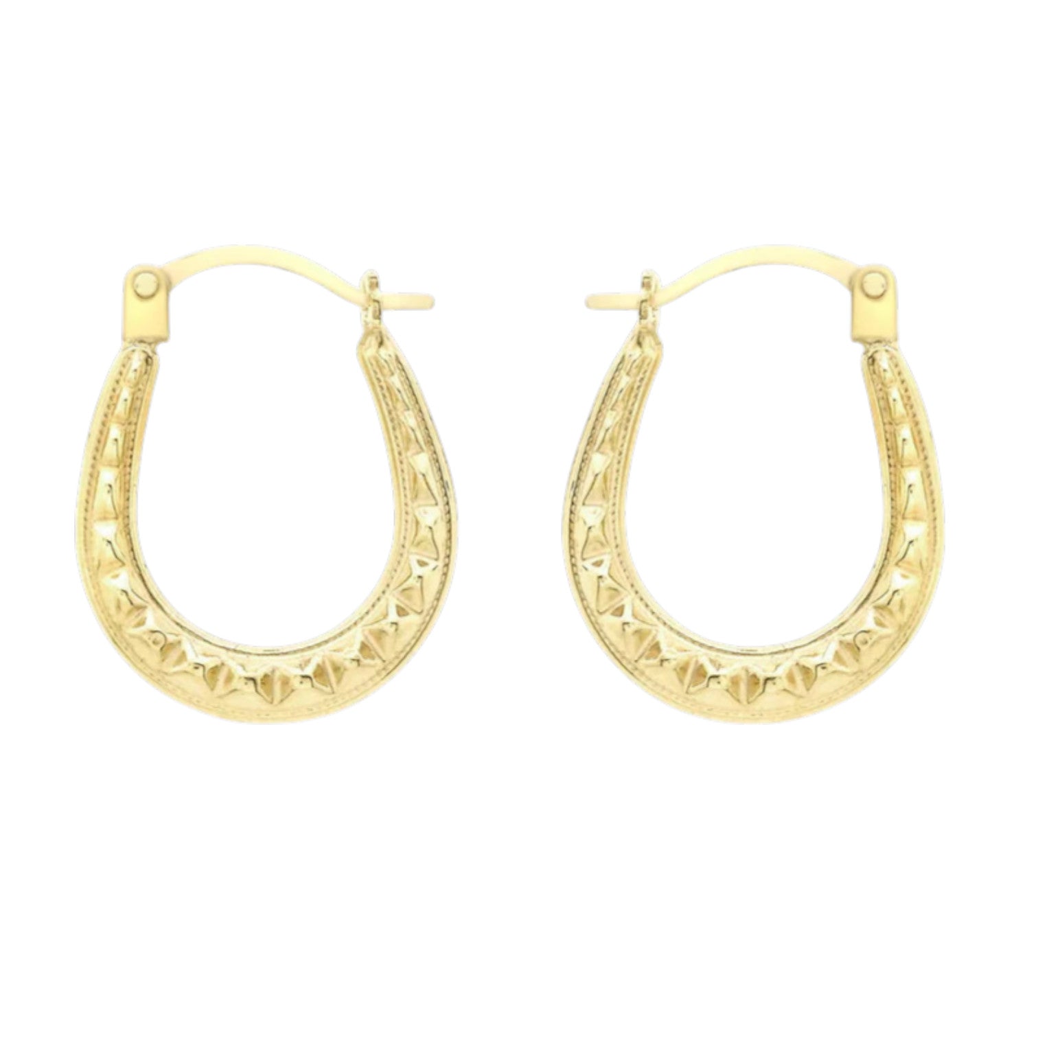 9ct Yellow Gold Horse Shoe Creole Earrings