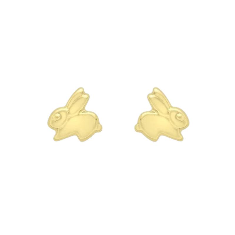 9ct Yellow Gold Mini Rabbit Stud Earrings 1.55.7499