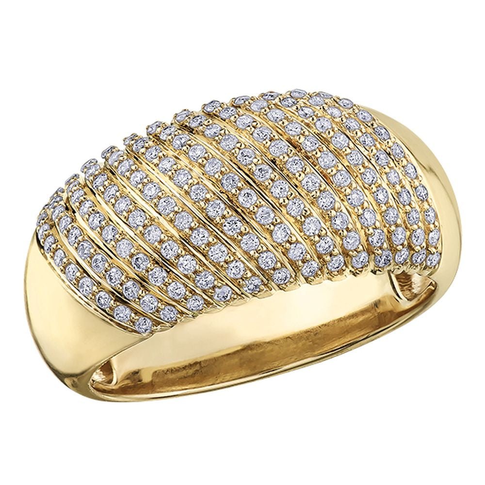 9ct Yellow Gold Pave Domed Diamond Cocktail Ring 0.50ct69807-53C27/50-10