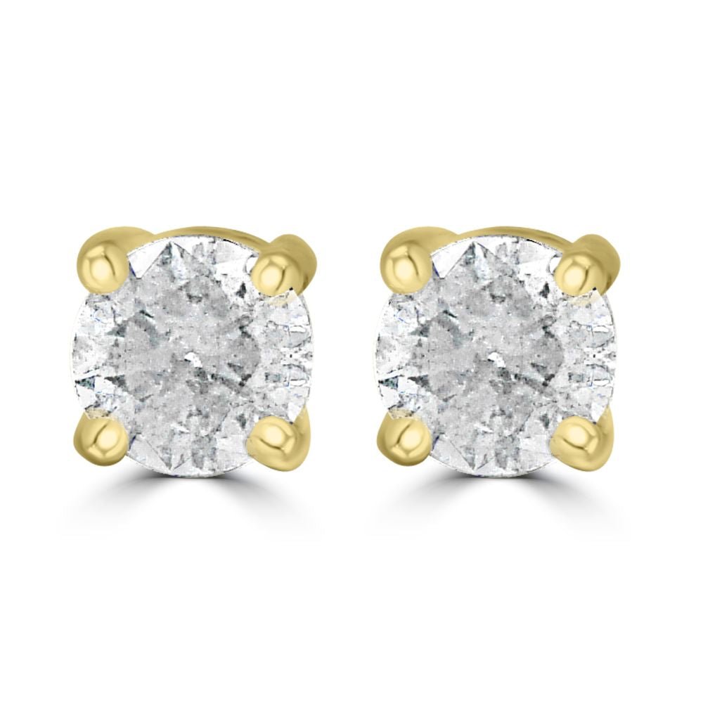 9ct Yellow Gold Round Brilliant Cut Diamond 0.36ct Stud EarringsWWW2814