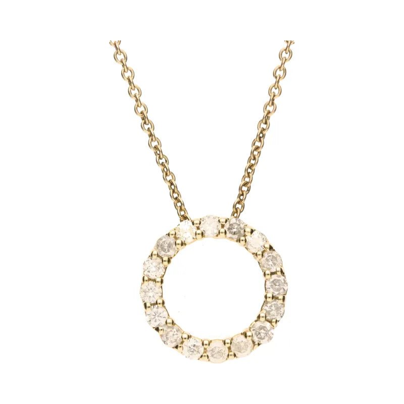 9ct Yellow Gold Round Brilliant Cut Diamond 0.50ct Circle Pendant269389