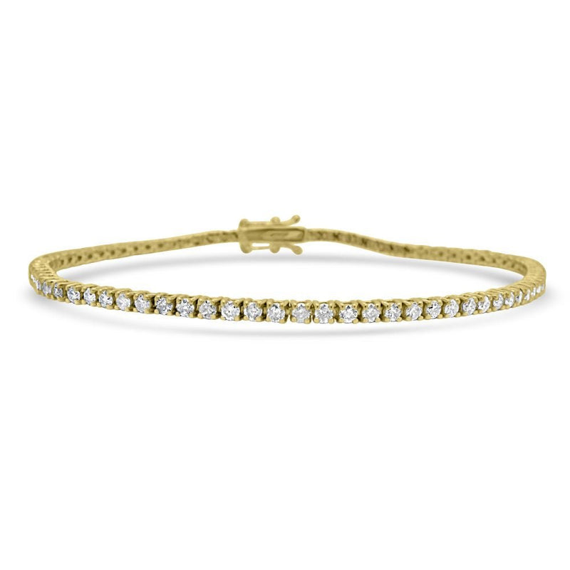 9ct Yellow Gold Round Brilliant Cut Diamond 2.03ct Line BraceletWWW3116