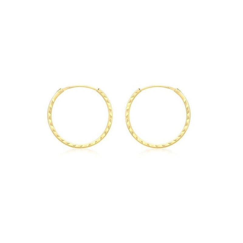 9ct Yellow Gold Sleeper Hoop Earrings