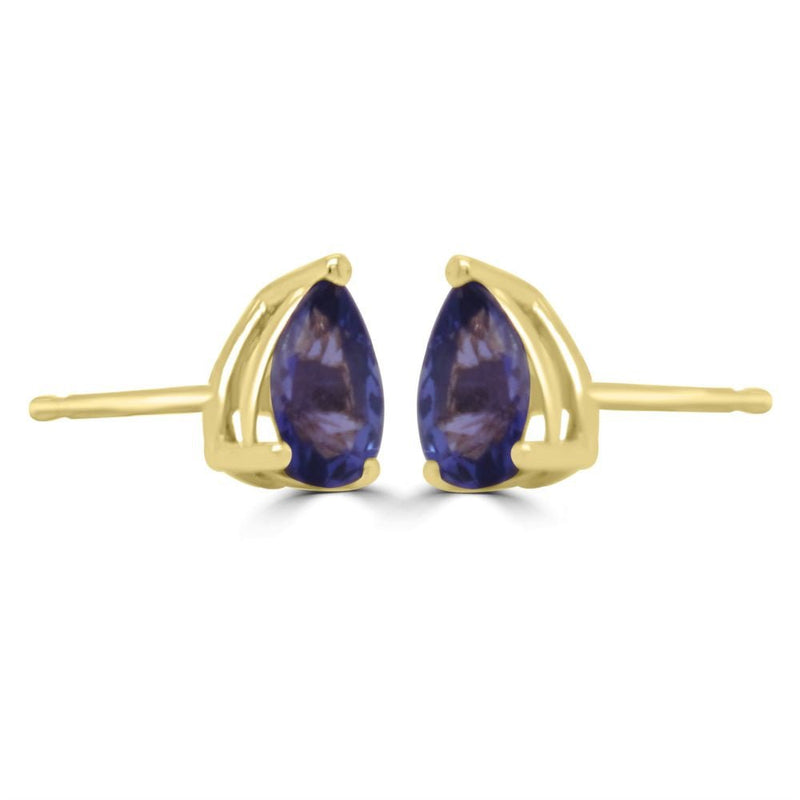 9ct Yellow Gold Tanzanite Pear Cut 0.71ct Stud EarringsWWW2433