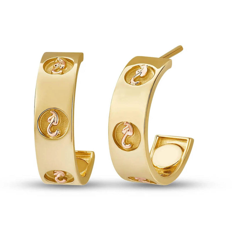 Clogau Insignia 9ct Solid Gold Half-Hoop Earrings GINS913