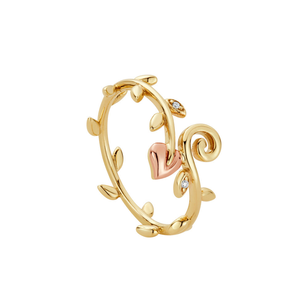 Clogau Tree of Life 9ct Solid Gold Vine Ring with Diamonds GTOL0054
