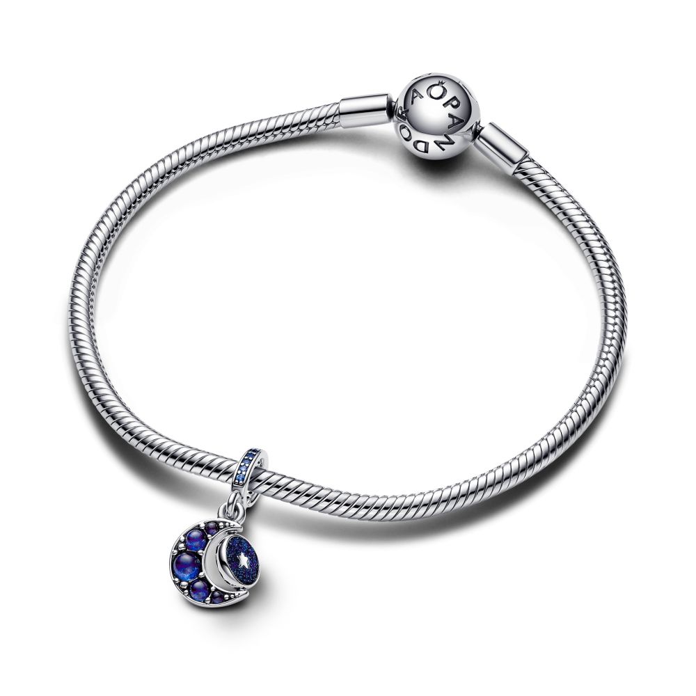 PANDORA Sparkling Moon Spinning Dangle Charm 792979C01