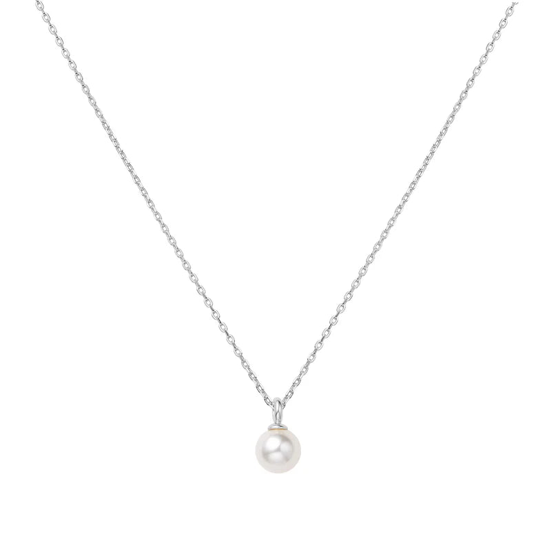 Ania Haie Silver Shell Pearl Drop Pendant Necklace N065-01H