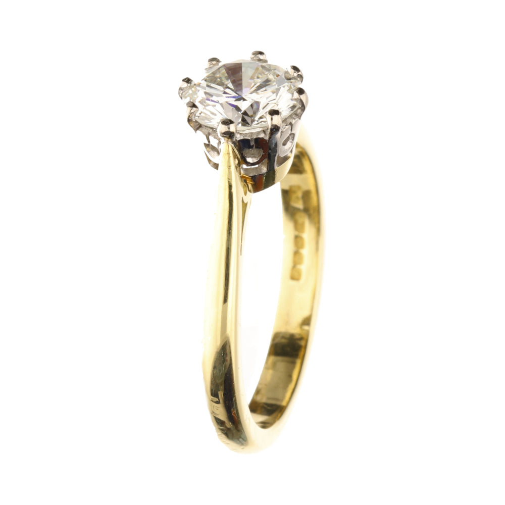 Pre-Owned 18ct Yellow Gold 1.25ct Diamond Solitaire Ring