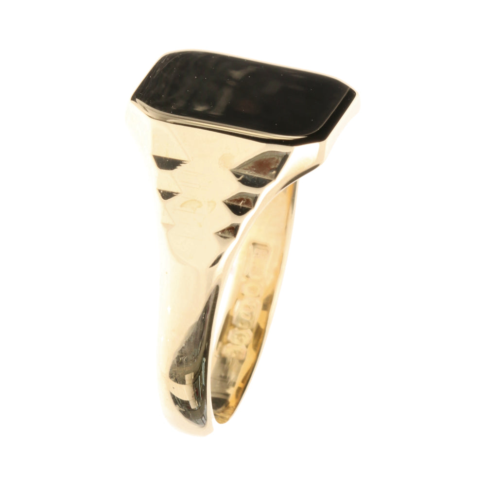 Pre-Owned 9ct Yellow Gold Gents Cushion Cut Signet Ring
