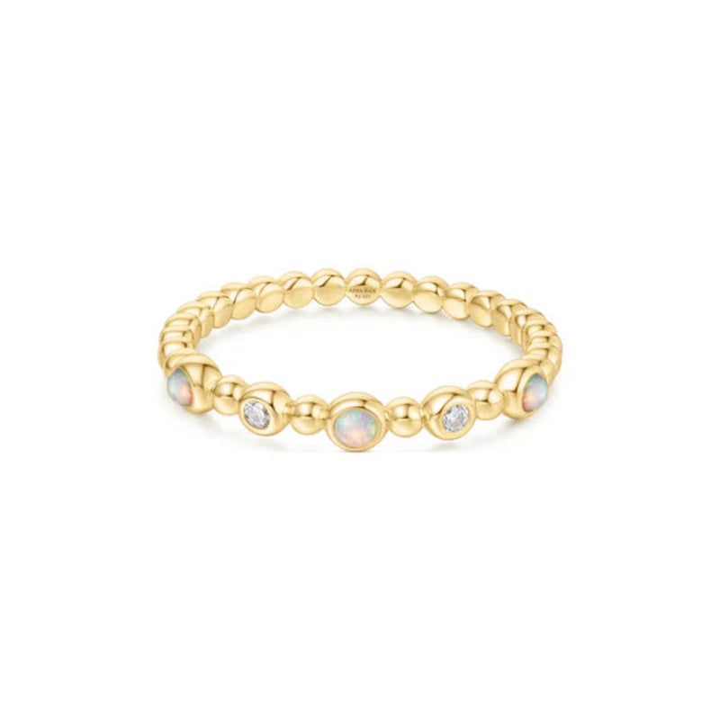 Ania Haie Gold Bezel Kyoto Opal Beaded Ring R064-05G-54