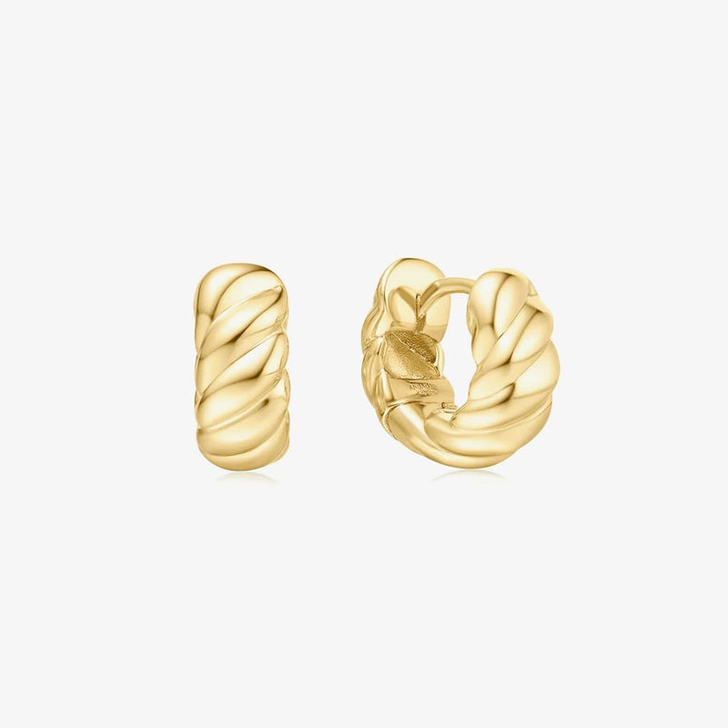 Ania Haie Gold Bold Texture Small Huggie Hoop Earrings E063 - 06GE063-06G