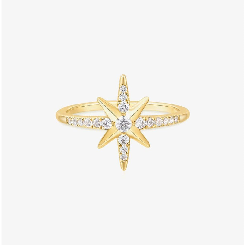 Ania Haie Gold Eight-Pointed Star Signet Ring R065-02G-58R065-02G-58