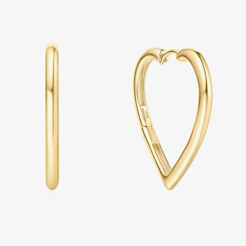 Ania Haie Gold Large Heart Hoop Earrings E064 - 07GE064-07G