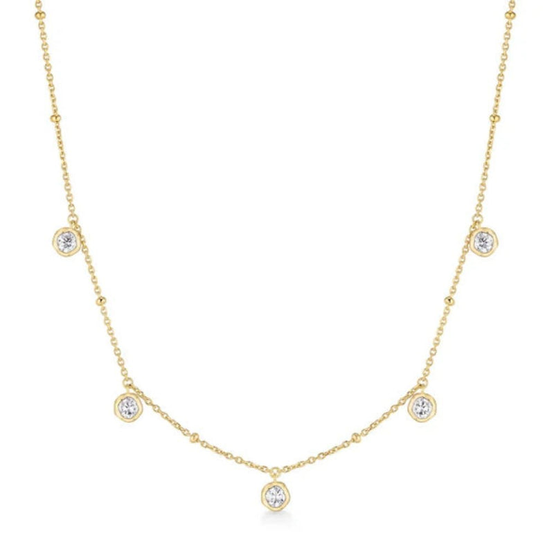 Ania Haie Gold Molten Bezel-Set Droplet Station Necklace N074-07GN074-07G