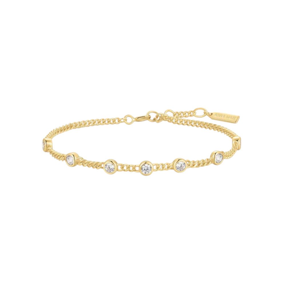 Ania Haie Gold Multi Station Round Stone Chain Bracelet B066-05GB066-05G