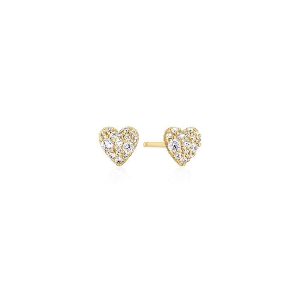 Ania Haie Gold Pave Heart Stud Earrings E074-01GE074-01G