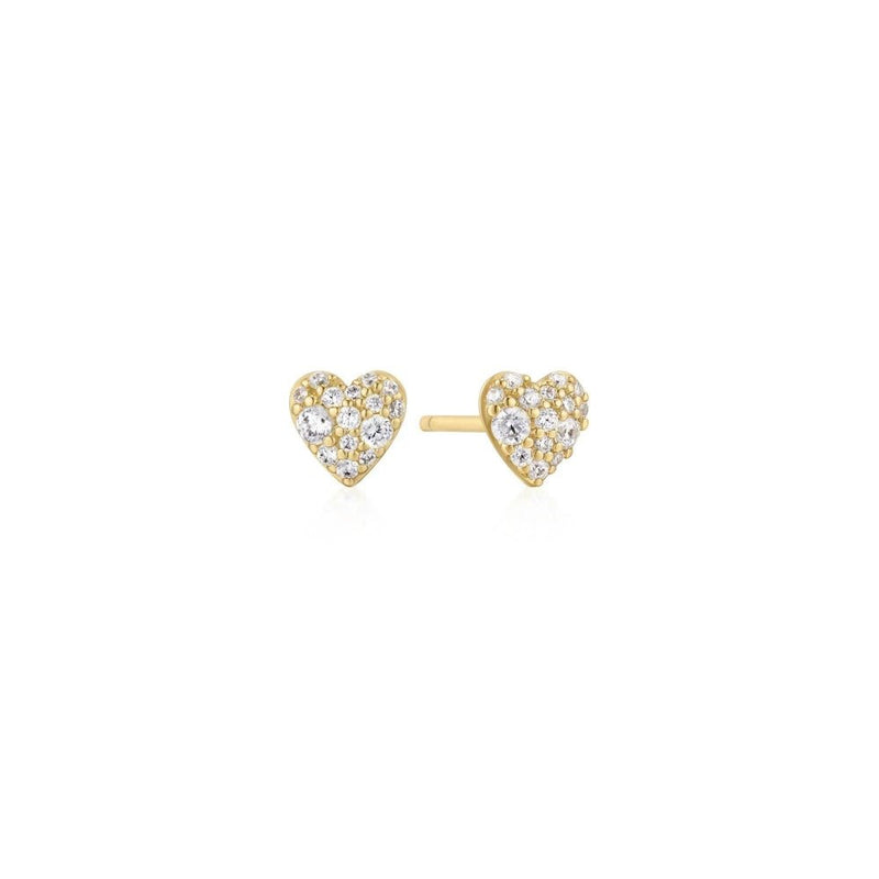 Ania Haie Gold Pave Heart Stud Earrings E074-01GE074-01G